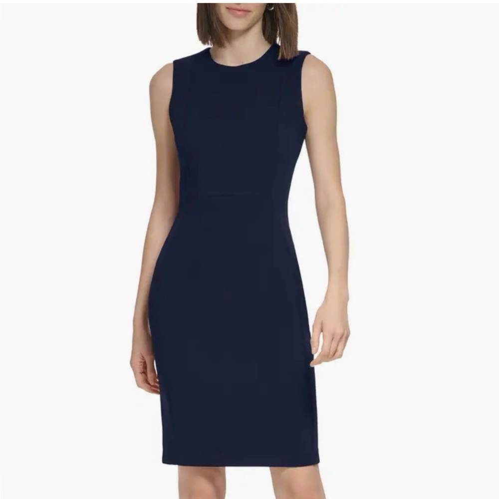 Calvin Klein Sleeveless Dress in Navy